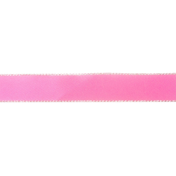 Makr Ribbon, Silver Edge Hot Pink Satin- 16mmx4.5m