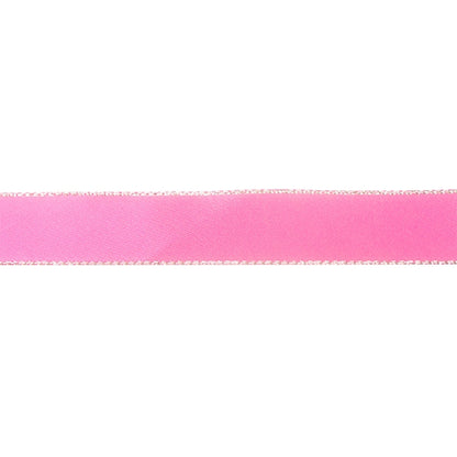 Makr Ribbon, Silver Edge Hot Pink Satin- 16mmx4.5m