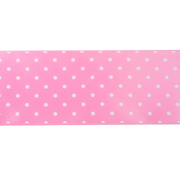 Makr Ribbon, Small Dots Pink Satin- 38mmx3.6m