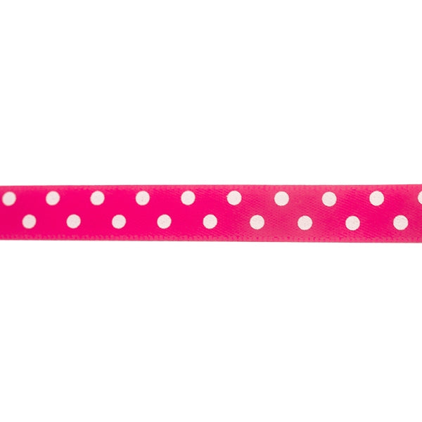 Makr Ribbon, Medium Dots Pink Satin- 9mmx9.1m