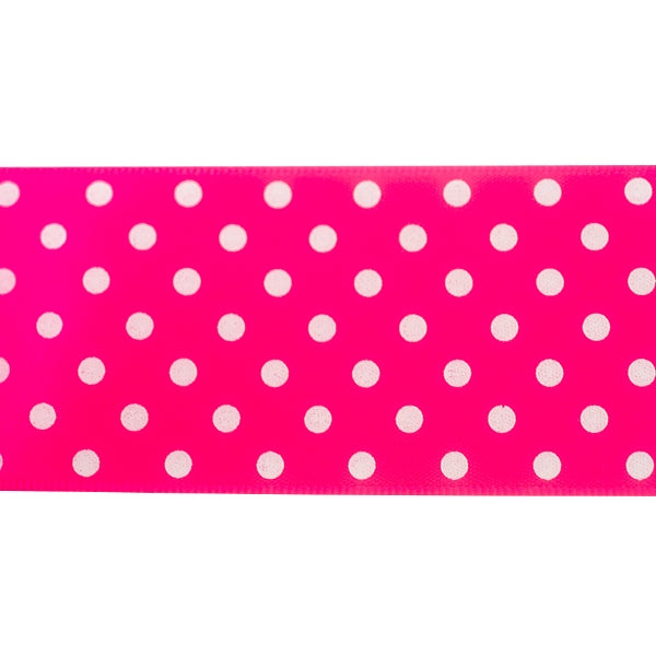 Makr Ribbon, Medium Dots Pink Satin- 38mmx3.6m