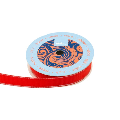 Makr Ribbon, Poppy Red Gold Edge GG- 9mmx9.1m