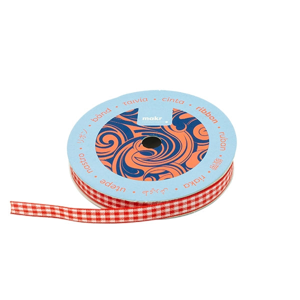 Makr Ribbon, Red Plaid- 10mmx4.5m