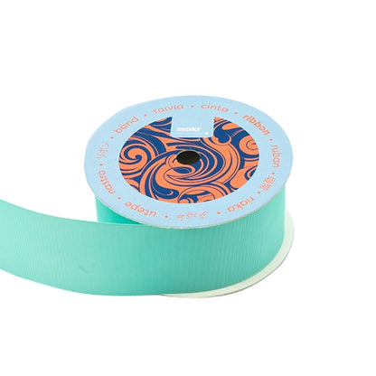 Makr Ribbon, Aqua Taffeta- 38mmx3.6m