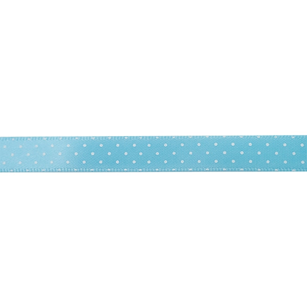 Makr Ribbon, Small Dots Blue Satin- 9mmx9.1m