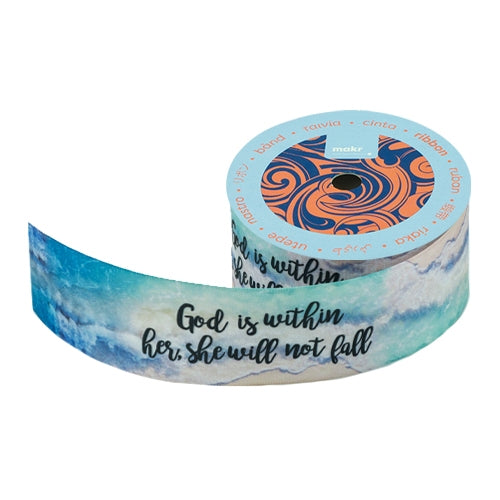 Makr Ribbon, God Is Within Her Satin- 38mmx3.6m