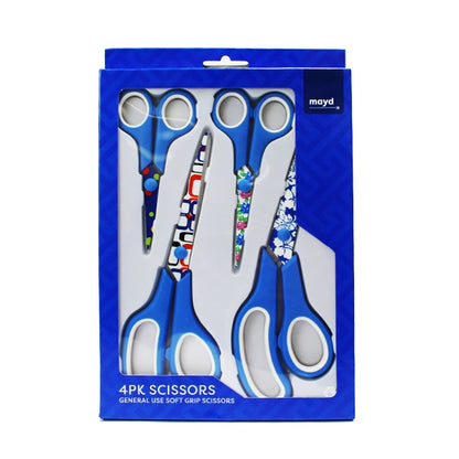 Mayd Soft Grip Scissors- 4pk