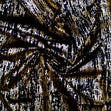 Christmas Cotton Fabric, Gold Foil On Black- Width 112cm