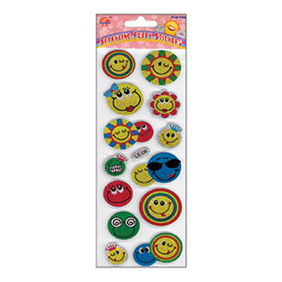 Sullivans Puffy Sticker, Sparkle Smileys