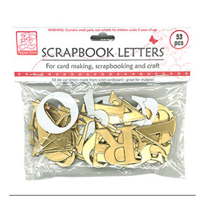 Sullivans Scrapbook Letters, Gold- 53pk