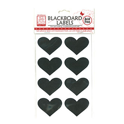 Stickers Chalkboard Stickers, Small Hearts- 8pk