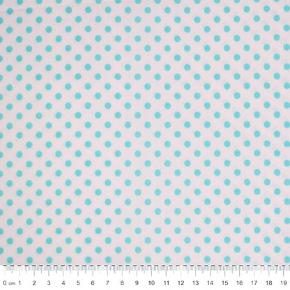 Spots & Stripes Cotton Fabric, Mid Spot White & Mint- Width 112cm