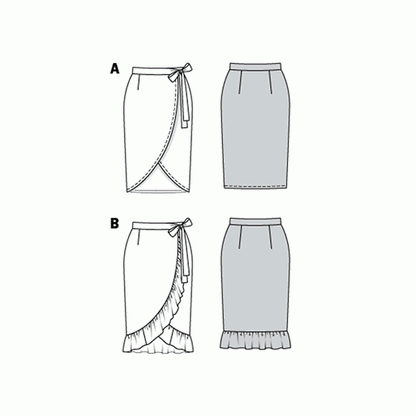 Burda Pattern X06200 Misses' Wrap Skirt With Tie (34-44)