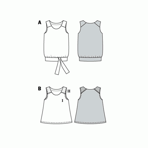Burda Pattern X06201 Misses' Tops w/ Hem Variations (34-44)