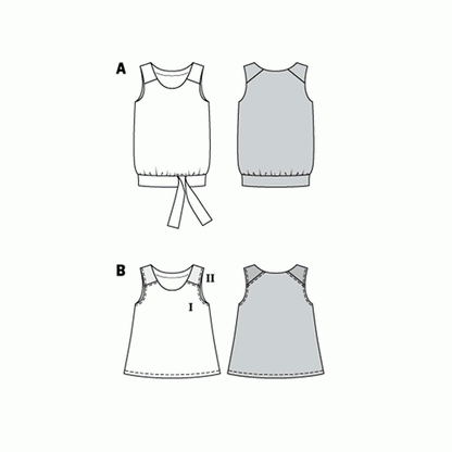Burda Pattern X06201 Misses' Tops w/ Hem Variations (34-44)