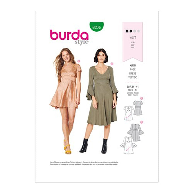 Burda Pattern X06205 Misses' Dress (34-44)