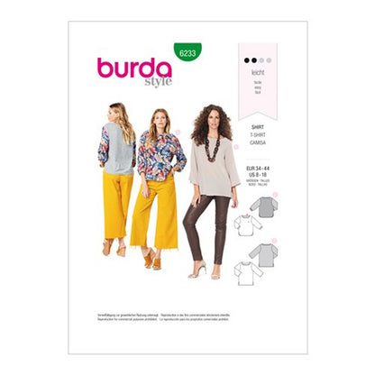 Burda Pattern X06234 Misses' Tops w/ Variations (8-18)