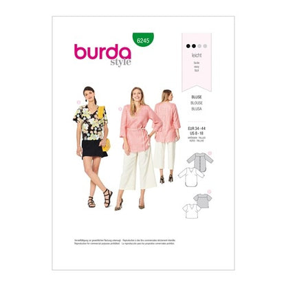 Burda Pattern X06245 Misses' Loose-Fitting Tops (8-18)