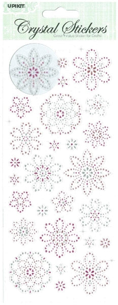 Arbee Crystal Sticker, Flowers- Silver