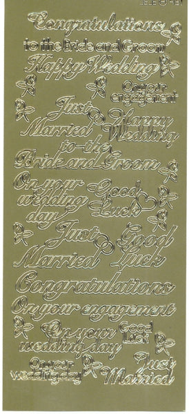 Arbee Sticker, Wedding Sayings- Gold