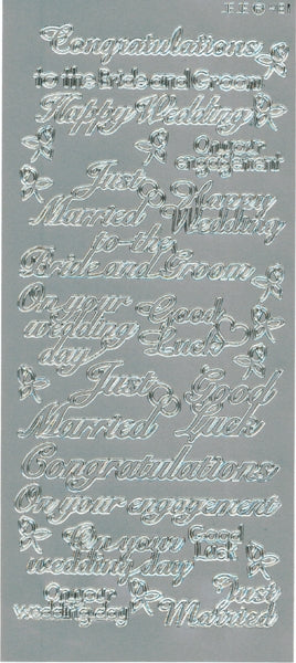 Arbee Sticker, Wedding Sayings- Silver