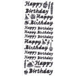Arbee Sticker, Happy Birthday Glitter- Black