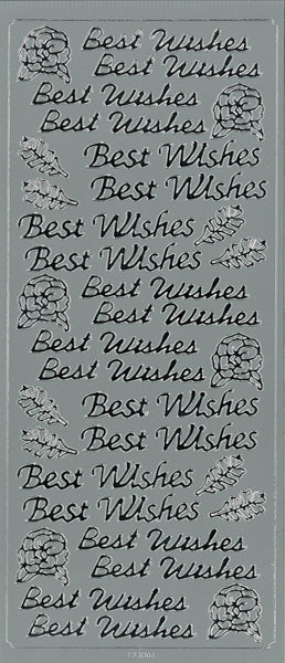 Arbee Sticker, Best Wishes- Silver