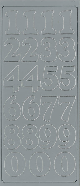 Arbee Sticker, Numbers Extra Large- Silver