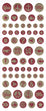 Arbee Sticker, Glitter Signs in Circles- Red/Gold