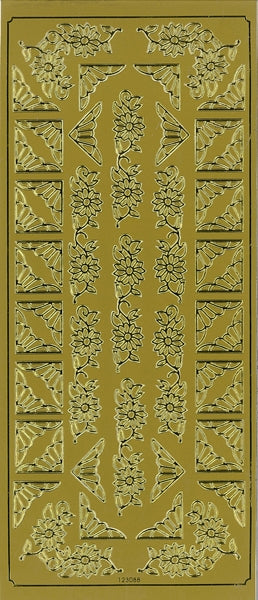 Arbee Sticker, Corners Scallop- Gold