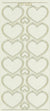 Arbee Sticker, Hearts Double Outline- Gold