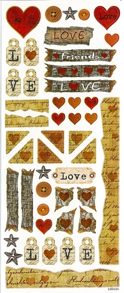 Arbee Sticker, Love Tags- Assorted