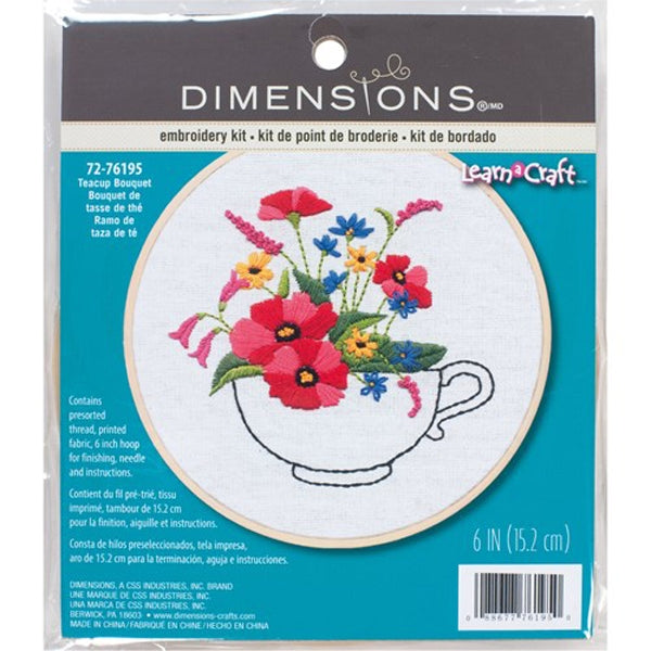 Dimensions Kit, Cup of Flowers- 6x7in