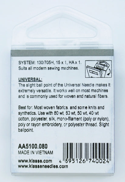 Klasse Machine Needle, Size 80/12- 6pk