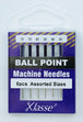Klasse Universal Ballpoint Mix Machine Needle, Size 70/80/90- 6pk