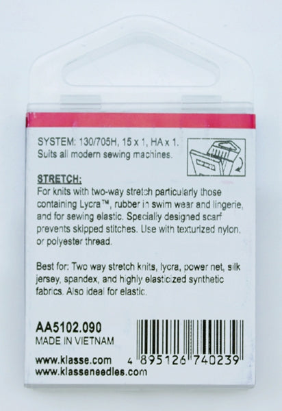 Klasse Stretch Machine Needle, Size 90/14- 6pk