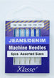 Klasse Jeans Mix Machine Needle, Size 100/110- 6pk
