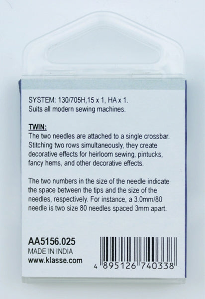 Klasse Twin-Stretch Machine Needle, Size 75/2.5mm