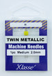 Klasse Twin-Metallic Machine Needle, Size 80/2.0mm