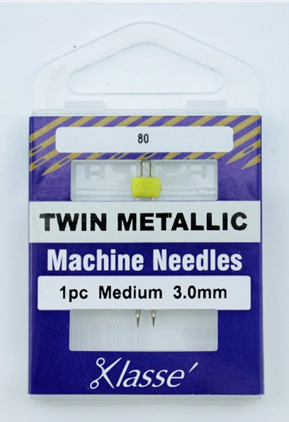 Klasse Twin-Metallic Machine Needle, Size 80/3.0mm