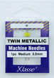 Klasse Twin-Metallic Machine Needle, Size 80/3.0mm