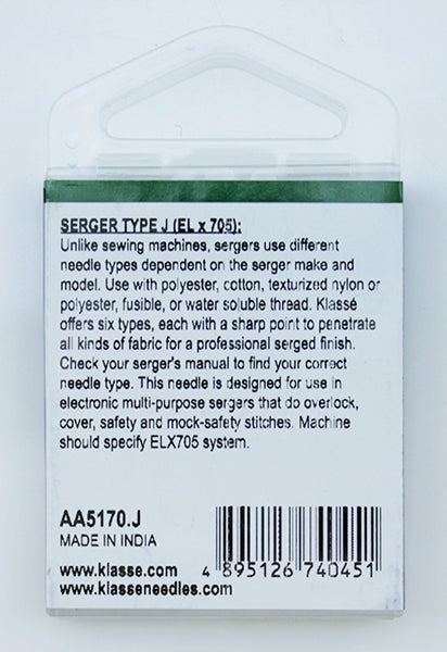 Klasse Serger Machine Needle, Size 80/12 (170j)