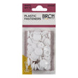 Birch Plastic Fasteners, White- 12pc