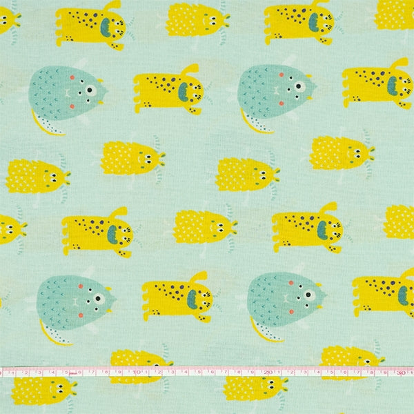 Little Monsters Fabric, On Mint- Width 112cm