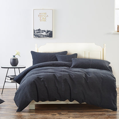 Urban Loft Stonewash Denim Quilt Cover Set, Black