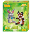 Hama Boxed Gift Set, 3D Fox & Rabbit