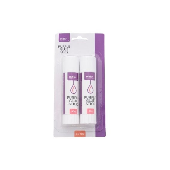 Makr Glue Stick, Purple- 2pk