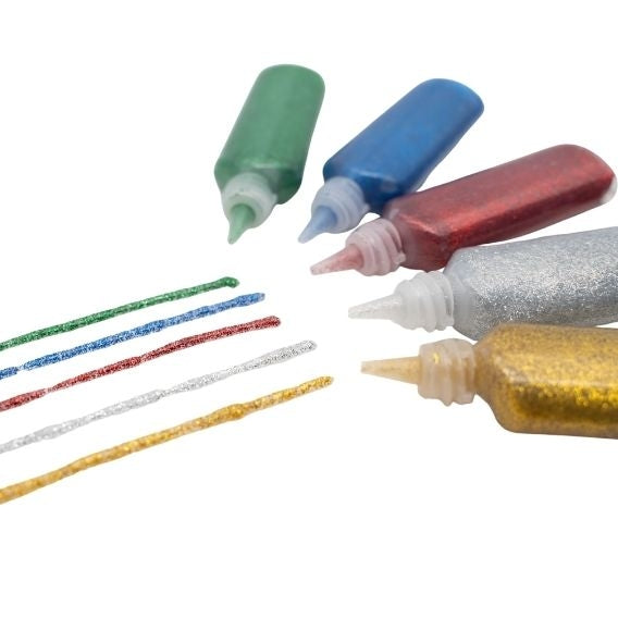 Makr Glitter Glue, Metallic- 5pk