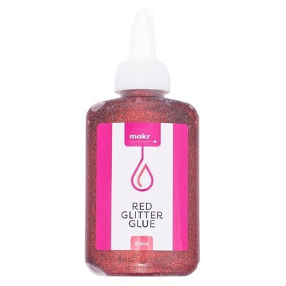 Makr Glitter Glue, Red- 80ml