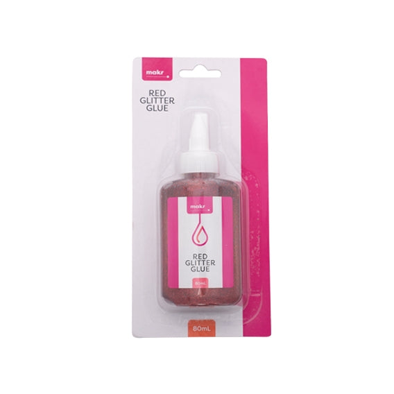 Makr Glitter Glue, Red- 80ml